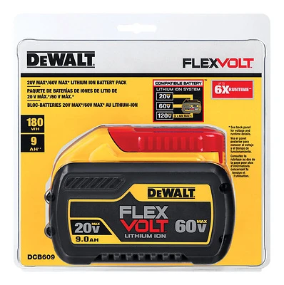 DeWalt DCB609 FlexVolt Battery, 20V/60V MAX, 9 Ah