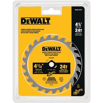 DeWalt DWA412TCT Wood Circular Saw Blade, 24-Tooth, 4-1/2 In.
