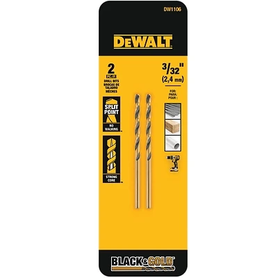 Black Oxide Drill Bits, 3/32 In., 2-Pk.