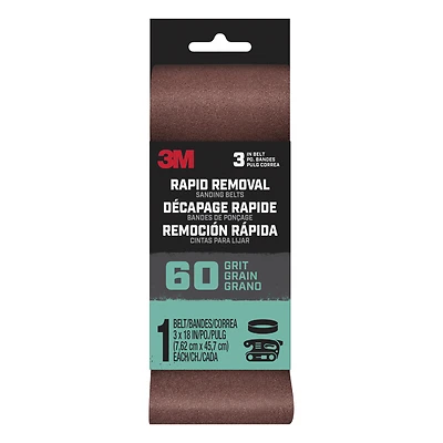 3M BELT3X181PK60 Sanding Belt, 60-Grit, 3 x 18 In.