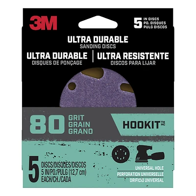 3M DISC5IN5PK80 Ceramic Sanding Discs, 80-Grit, 5 In., 5-Pack