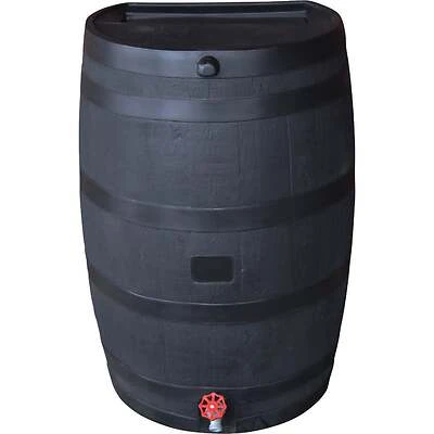 RTS Home Accents 5510-00300A-80-00 Eco Rain Barrel, Black, 50 Gal