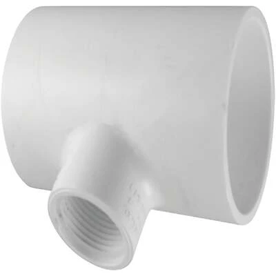 Schedule 40 PVC Pressure Pipe Reducing Tee, 2 x 2 x 1/2 In.