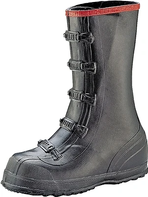 Norcross Safety T369-11 Black 5-buckle Rubber Overboot For Men, Size 11