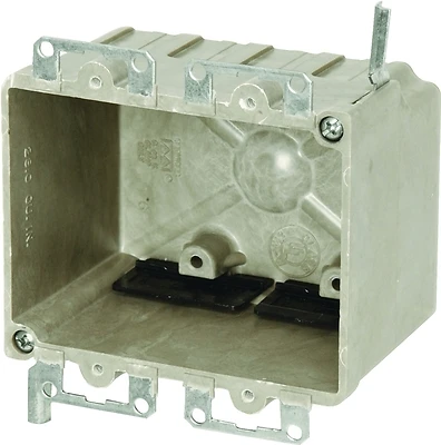 9312-ewk 2 Gang Fiberglass Switch Box With Ears And Wing Brackets
