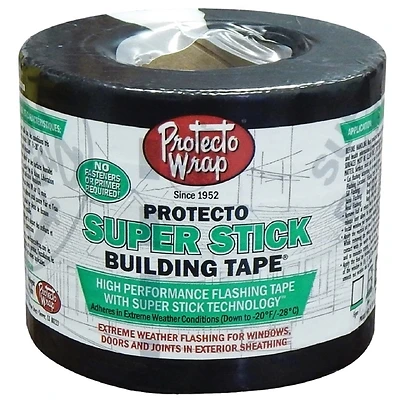 Protecto Wrap 844006SW Super Stick Flashing Tape, 6 In. x 75 Ft., Black