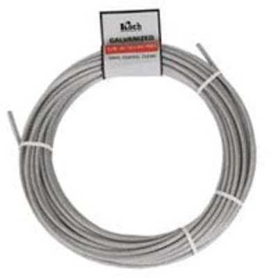A40124 Galvanized 7x7 Aircraft Cable, 1/8 In Dia, 50 Ft, 340 Lb