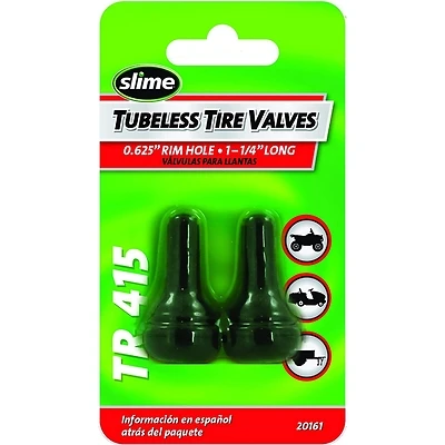 Slime 20161 Rubber Tire Valve Stems, TR415, 1.25 In, 2 Pack