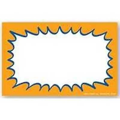 Crg338 Laser Starburst Sign, Orange Background, 5.5 In W X 3.5 In H