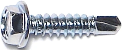 Midwest Fastener 10276 Hex Washer Self-Drilling Screws, #8 x 3/4 In, Zinc