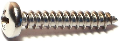 #8 X 1" Phillips Pan Head Tapping Screws 100 Pk, 18-8 Stainless Steel, Model 05110