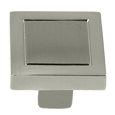 Cosmo Contemporary Square Cabinet Knob 7/8 In. D 1-5/16 In. Satin Nickel 1 Pk