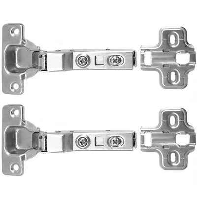 10201 Chrome Steel Soft Close Cabinet Hinge 110-degree Half Overlay 2 Pk