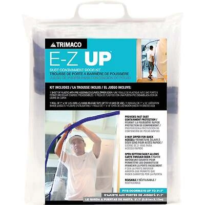 Trimaco 54740 E-Z Up Dust Containment Door Kit, 36 In. W x 84 In. L, Clear