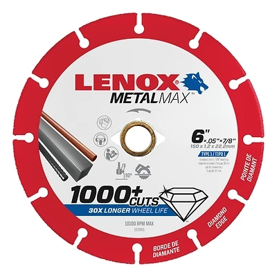 MetalMax Cut-Off Wheel, Diamond Edge, 6 x 7/8 In.