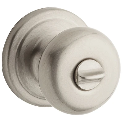 Kwikset 730J Juno Privacy Door Knob, Satin Nickel, 2-3/8" & 2-3/4" Backset