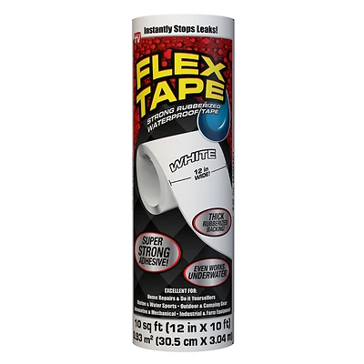 FLEX TAPE Waterproof Tape, White, 12 IN x 10 FT