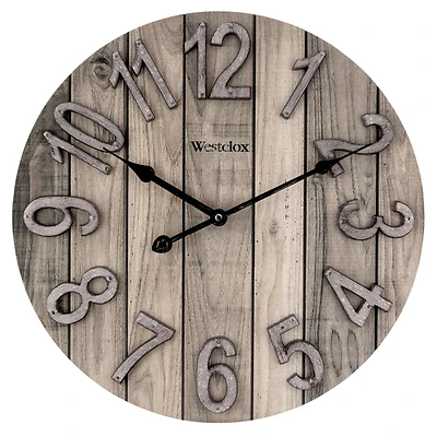 Westclox 38070 Analog Wall Clock, Wood Frame, 15.5 In.