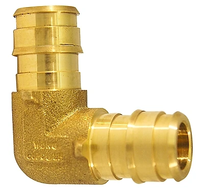 Apollo EPXE1212 PEX-A Brass 90-Degree Elbow Fitting, 1/2 In. Barb