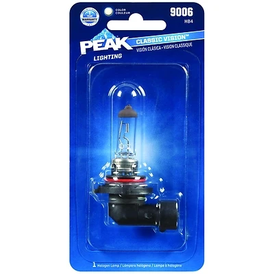 Peak 9006-BPP Halogen Automotive Headlamp Bulb, 12.8V, 55W