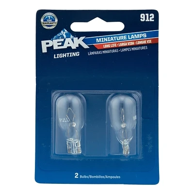 Peak 912LL-BPP 12.8V Incandescent Automotive Bulb, 2-Pack