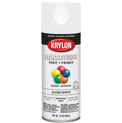 COLORmaxx Spray Paint + Primer, Gloss White, 12-oz.