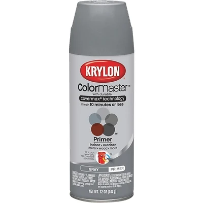 Krylon K05582007 COLORmaxx Spray Primer, Gray, 12 oz