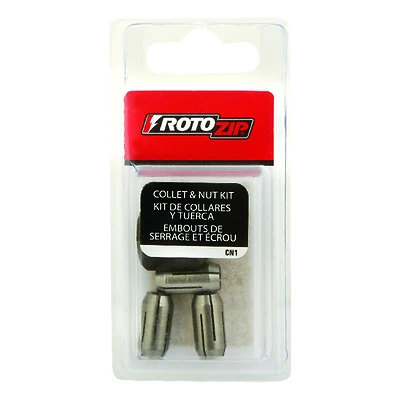 Rotozip CN1 Collet and Nut Kit, Quick Change, For: All RotoZip Spiral Saw Tools and Drywall Routers