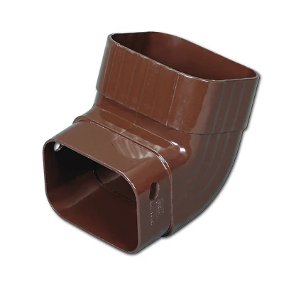 Amerimax M1627HP Front Gutter Elbow, Vinyl, Brown, 2 x 3-In.