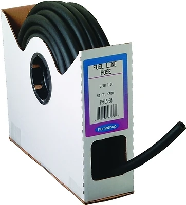 Abbott Rubber Fuel Line Reinforced PVC Hose, Black, 5/16 In. ID x 9/16 In. OD x 50 Ft.