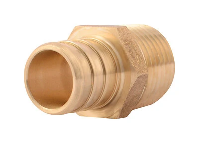 Barbed PEX Pipe Adapter, 3/4 In. Brass Barb Insert x 1/2 In. MPT