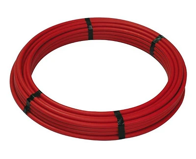 PEX Coil Pipe, Hot Water,Red, 3/4 In. Rigid Copper Tube Size x 100 Ft.
