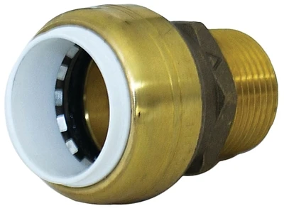 SharkBite UIP134A Pipe Connector, 3/4 In. PVC x 3/4 In. MNPT, Brass