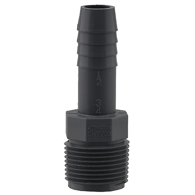Boshart UPPRA-0705 Pipe Adapter, 3/4 x 1/2 in, MPT x Insert, Polyethylene