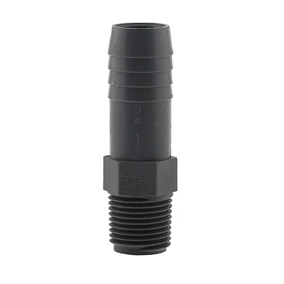 Boshart UPPIA-0507 Pipe Adapter, 1/2 x 3/4 in, MPT x Insert, Polyethylene, Gray