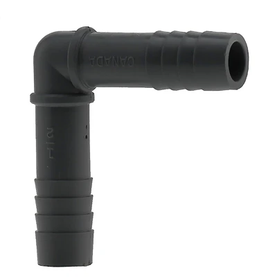 Boshart UPPE-05 Pipe Elbow, 1/2 in, Insert, 90 deg Angle, Polypropylene, Gray, 200 psi Pressure