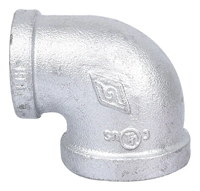 Prosource 2B1X3/4G Galvanized 90 Degree Reducing Elbow, 1 In X 3/4 In FNPT
