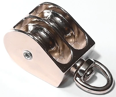 Baron 0178ZD-1-1/2 Double Swivel Eye Rope Pulley, 1-1/2 In Sheave