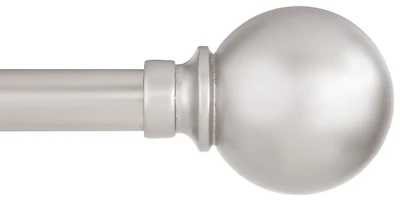 Mercer Curtain Rod, 3/4 In Diameter, 66 To 120 In Length, Brushed Nickel Finish