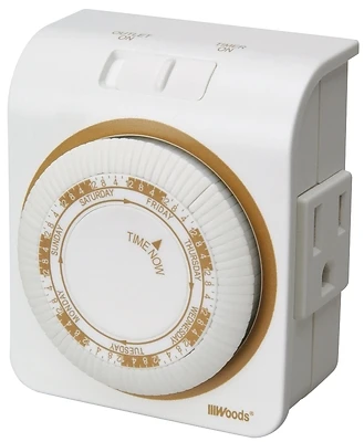50002 Indoor Heavy Duty 7-day Mechanical Timer With 3-prong Outlet