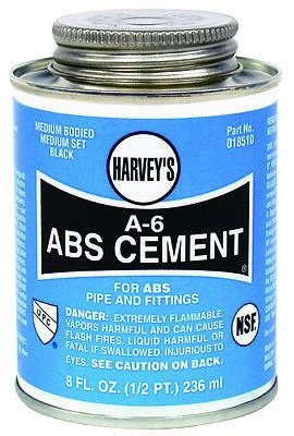 018510-24 A-6 Medium Bodied Abs Cement, Black, 8 Ounce