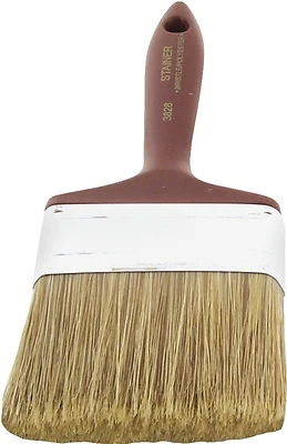 3828 4 Inch Polyester Stain Brush With Beaver Tail Handle And Steel Ferrule