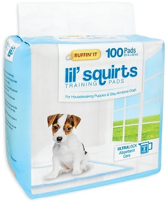 Ruffin' It 82100 Lil' Squirts Dog Training Pads, 22 In X 21 In, 100 Count