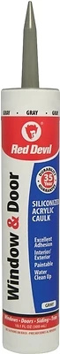 084650 Window & Door Siliconized Acrylic Caulk, Gray, 10.1 Oz, Pack Of 12