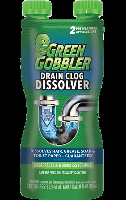 Green Gobbler G8615 Liquid Hair and Grease Clog Remover, Liquid, 32 oz Bottle