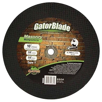Type 1 10 In. X 1/8 In. X 5/8 In. Masonry Cut-off Wheel