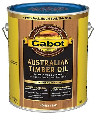 Cabot 19458-07 Australian Timber Oil Wood Finish, Honey Teak, 1-Gallon