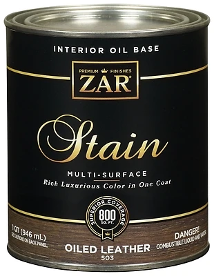 Zar Interior Wood Stain, Oiled Leather, 1 Qt.
