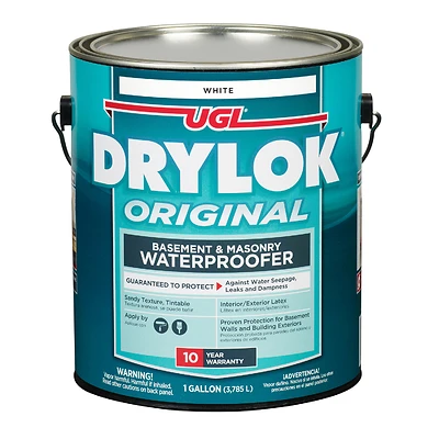 Drylok 27513 Latex Masonry Waterproofing Paint, White, 1 Gallon