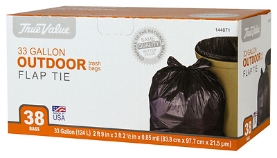Large Trash Bags, Black, 33 Gallons, 38-Ct.